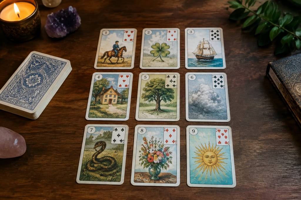 Le petit Lenormand : tirage 9 cartes, méthode et interprétation des messages du jeu